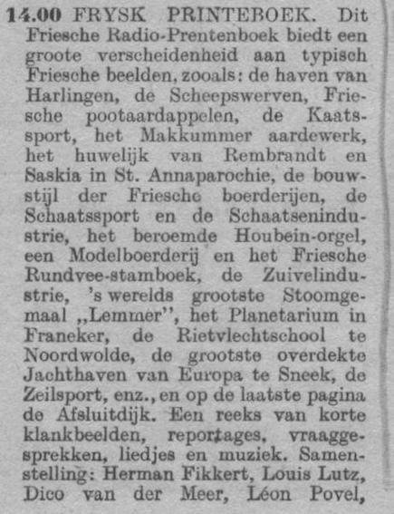 Datum uitzending: zondag 09-02-1947.