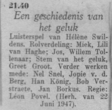 Datum uitzending: zondag 22-08-1948.