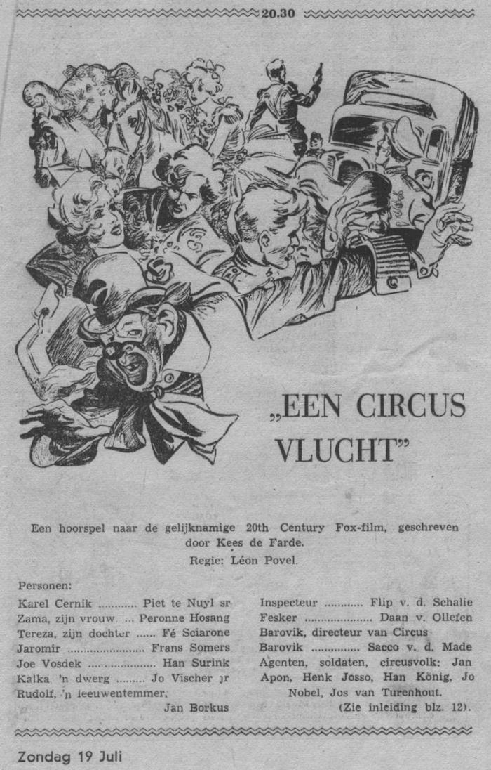 Datum uitzending: zondag 19-07-1953.