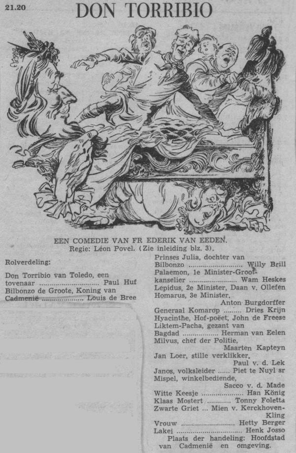 Datum uitzending: zondag 19-10-1954.