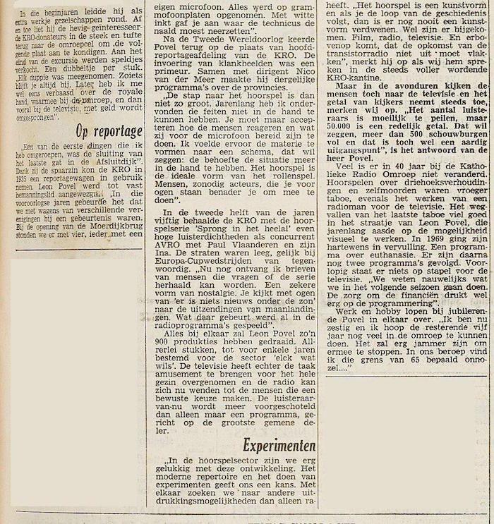 Uit de krant van 15-05-1972.