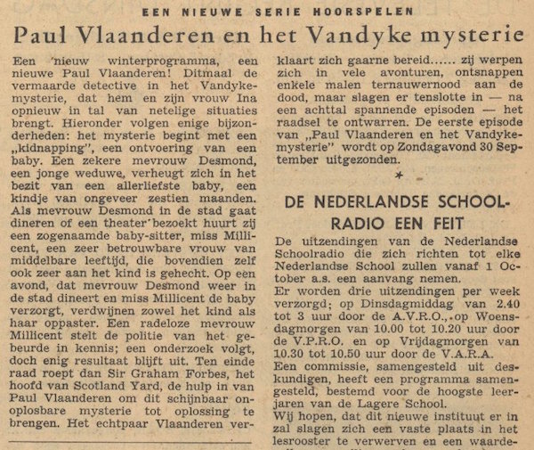 Toelichting. Paul Vlaanderen en het Vandyke mysterie.
