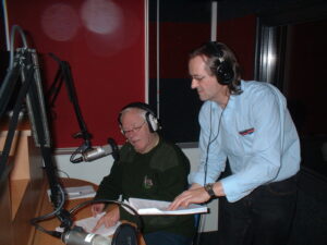 Bert Bijl en John Beringen tijdens de opnames